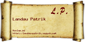 Landau Patrik névjegykártya